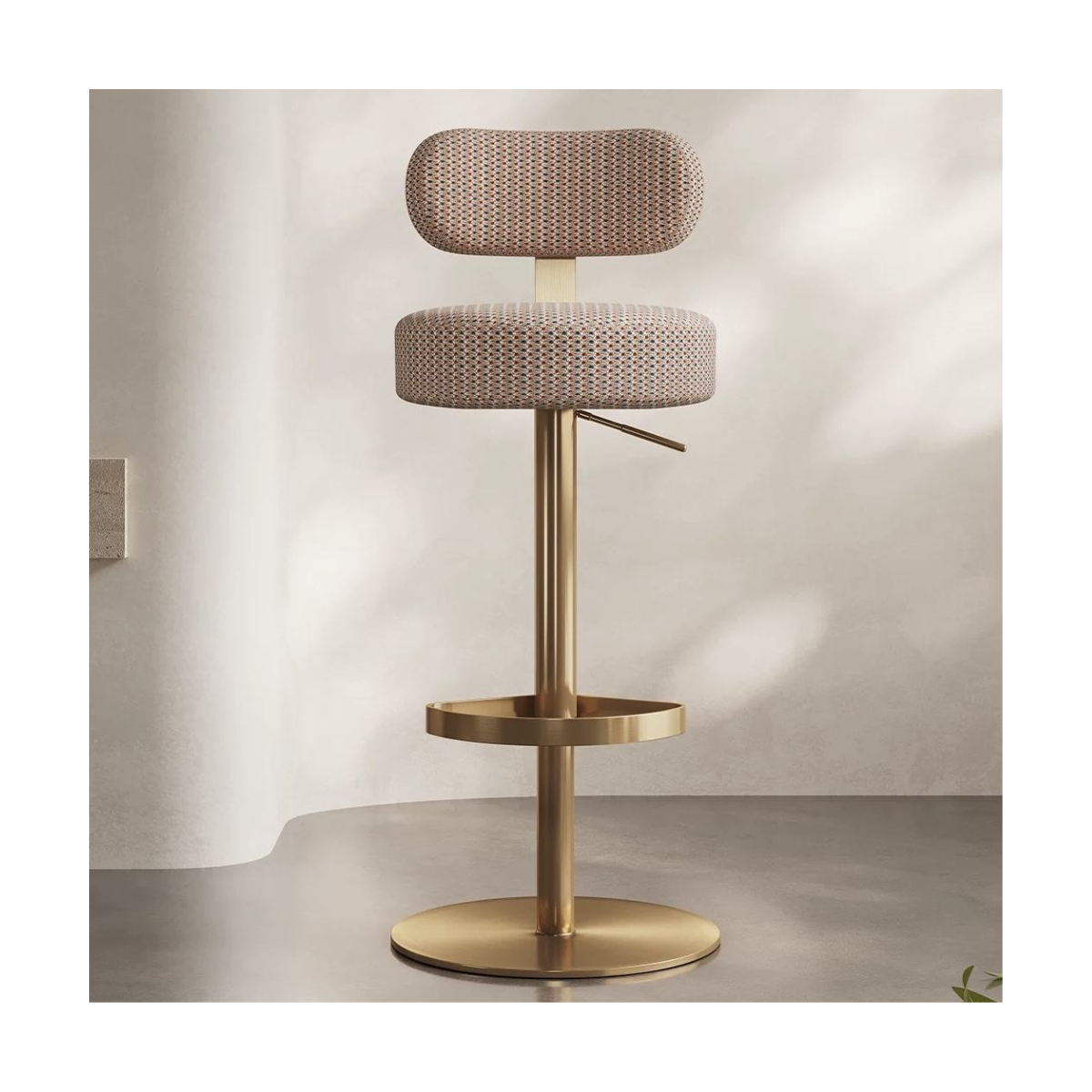Textured Disc Bar Stool